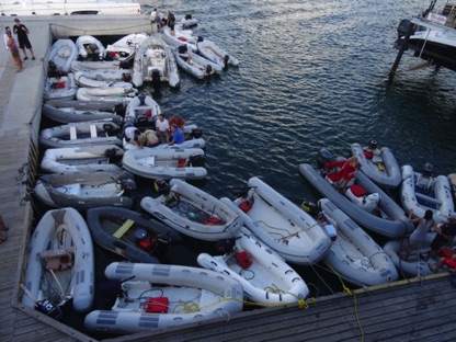 Dinghy dock at the yacht club Dinghy dock at the yacht club